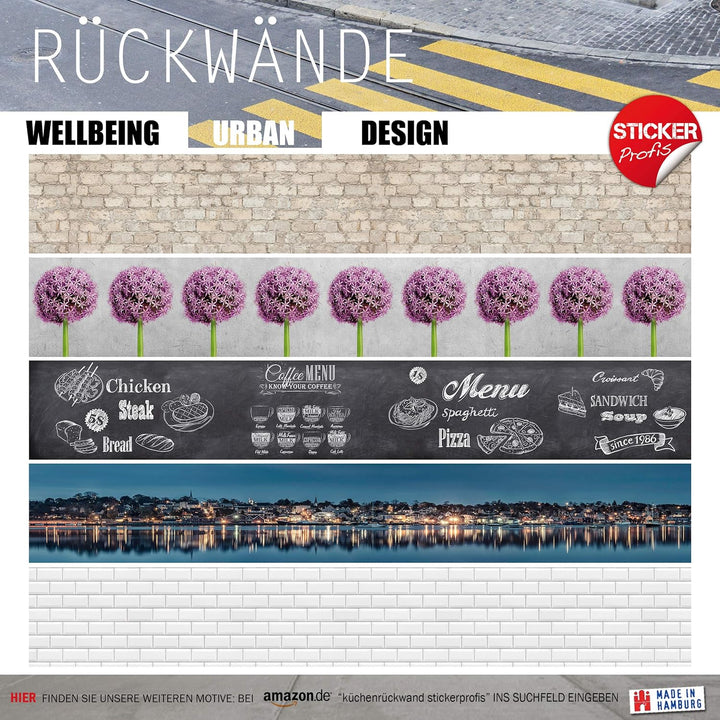 StickerProfis Küchenrückwand selbstklebend Glasoptik - STEINWAND Ashlar - 1.8mm, Versteift, alle Unt