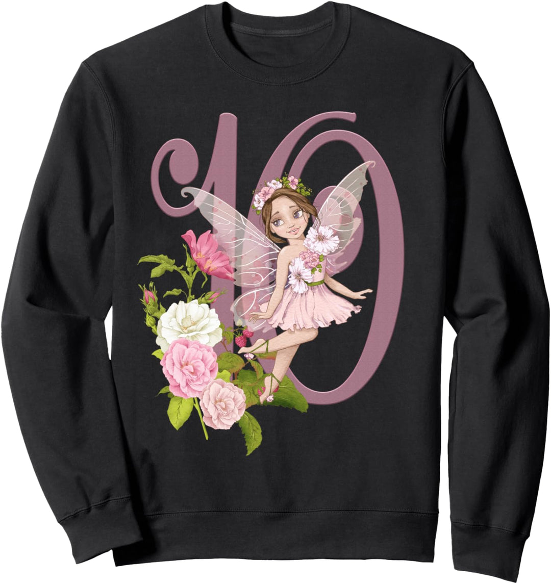 10. Geburtstag Fee Mädchen Pfirsich Fee Latina Feen Sweatshirt