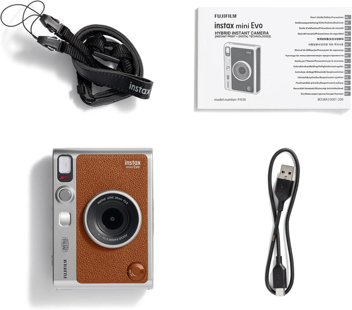 instax mini EVO™ Braun - Type USB-C Braun mini EVO camera, Braun mini EVO camera