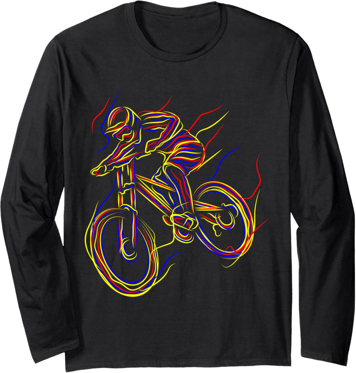 Radfahrer Downhill MTB Mountainbike Rad Herren Geschenkidee Langarmshirt