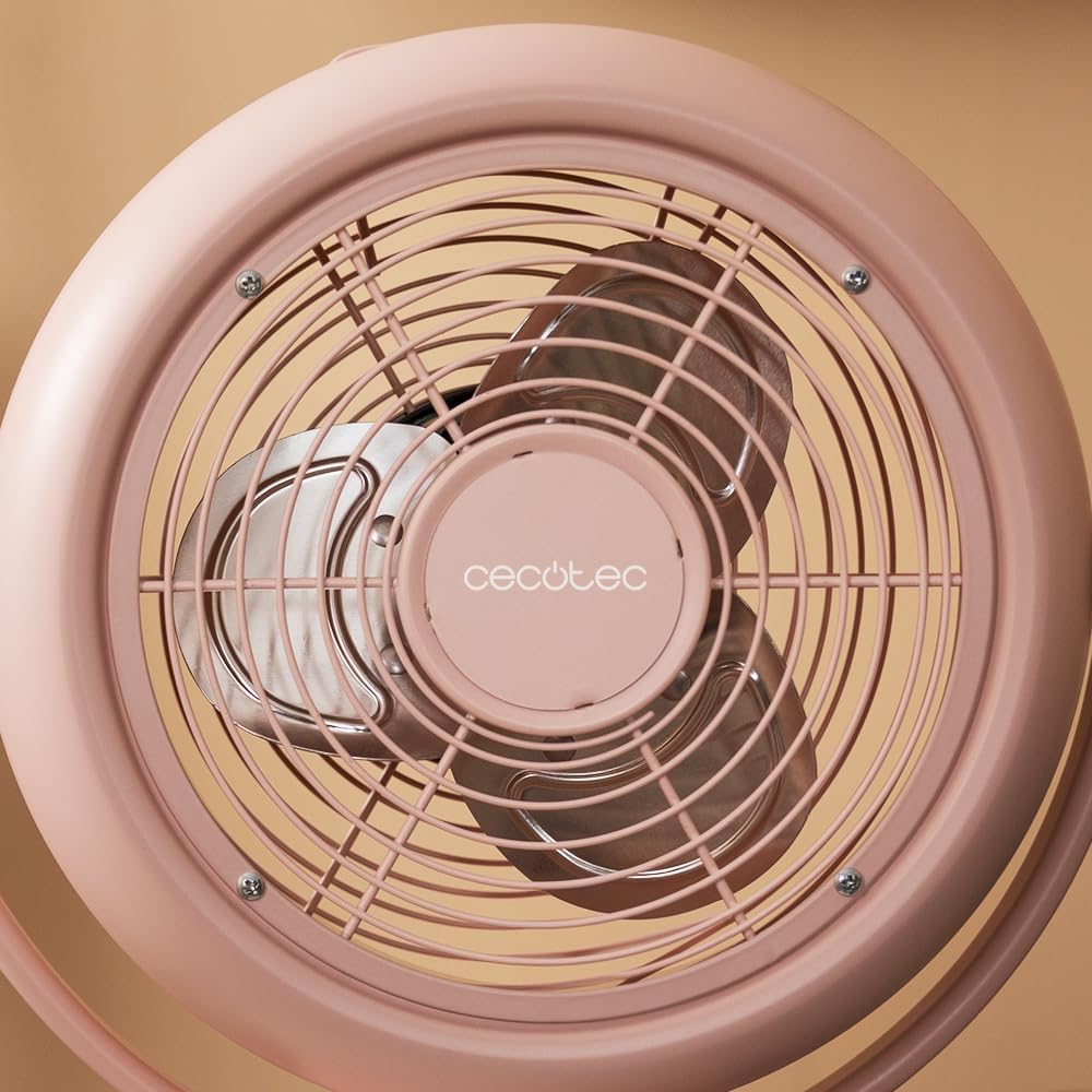 Cecotec - Tischventilatoren EnergySilence 800 RetroDesk Pink, 20 W Leistung, Durchmesser 20 cm, 3 ae