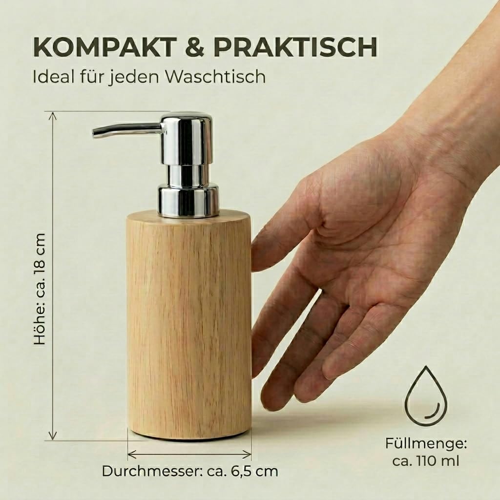 Schöner Holz SEIFENSPENDER Bad Badezimmer Seife09