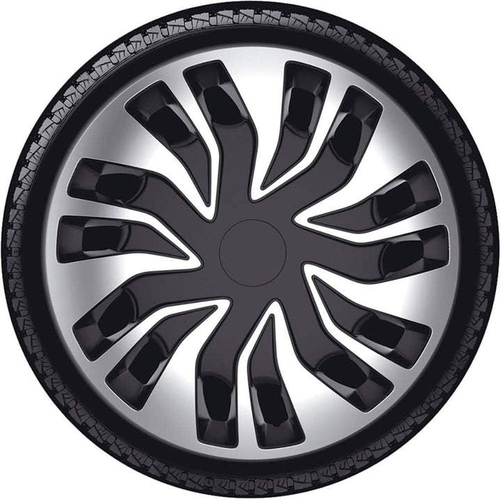 AUTO-STYLE Satz Radzierblenden Fast-VAN 16-Zoll Silber/Schwarz (Sphäre) Fast-VAN Silber/Schwarz 16-Z