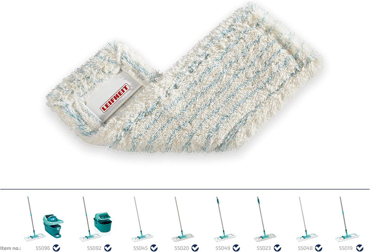 Leifheit Wischbezug Profi XL Cotton Plus 5er Set, Ersatzbezug für Steinböden und Fliesen, saugfähige