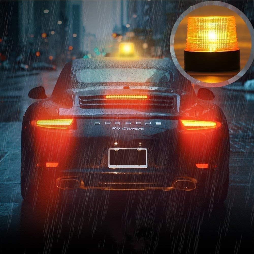 Dinfu Rundumleuchte 12V Magnet Gelb LED Warnleuchte Orange warnleuchte auto 24V Warnlicht für dach K