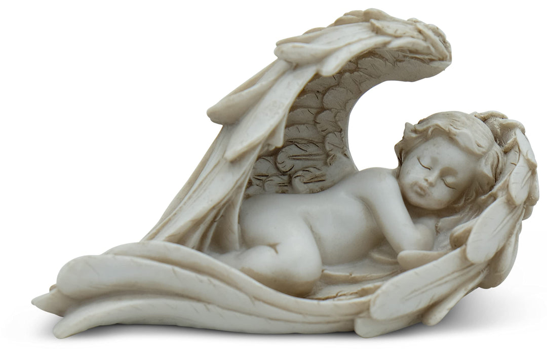 Stilvolle Engel Deko für drinnen & draussen - Schutzengel Figur 15cm aus Marmorit - Engelchen mit En
