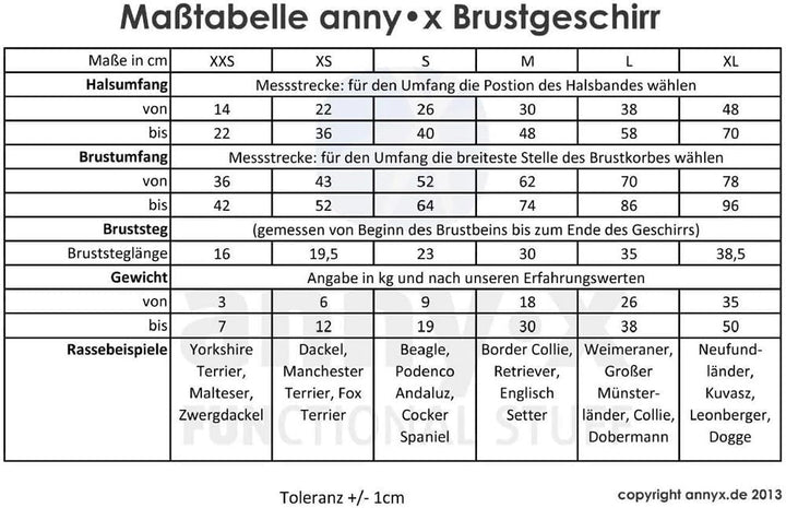 anny-x Brustgeschirr Fun schwarz blau- Grösse L schwarz blau L, schwarz blau L