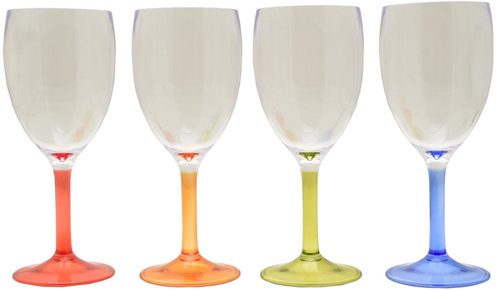 Flamefield Unisex Party Acryl-Weingläser (4 Stück) Sortiert