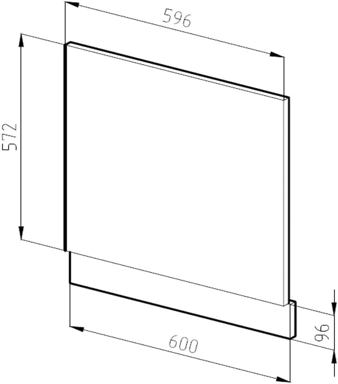 Vicco Frontblende R-Line, Weiss/Anthrazit, 60 cm J-Shape, ohne Arbeitsplatte Weiss Geschirrspülerble