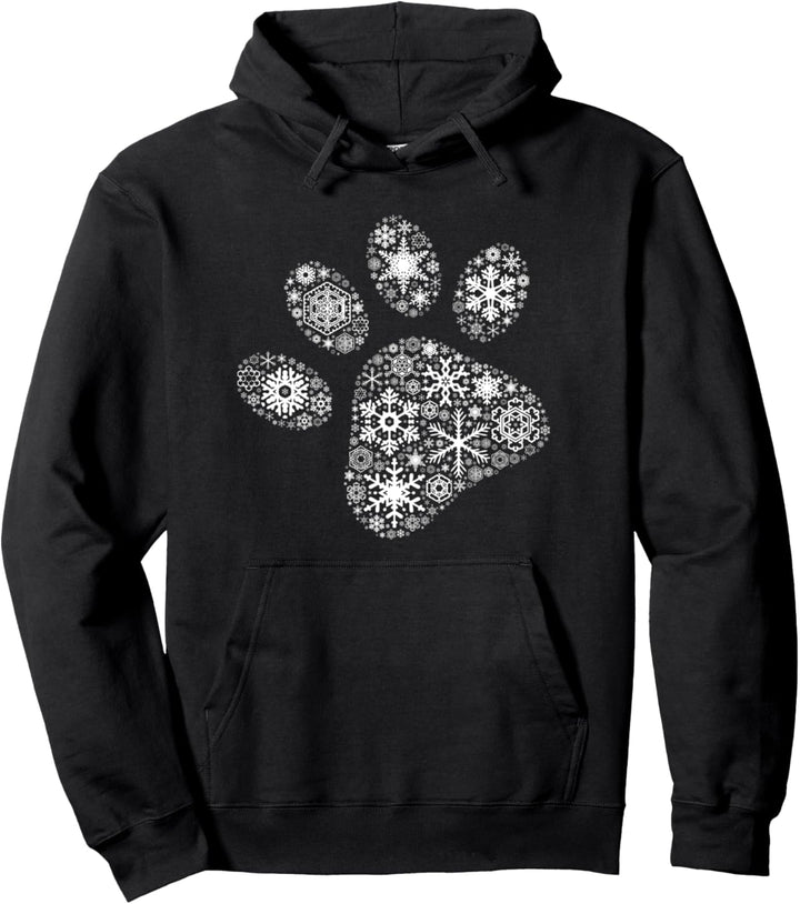 Weihnachtsschneeflocke - Hundepfotenabdruck Pullover Hoodie