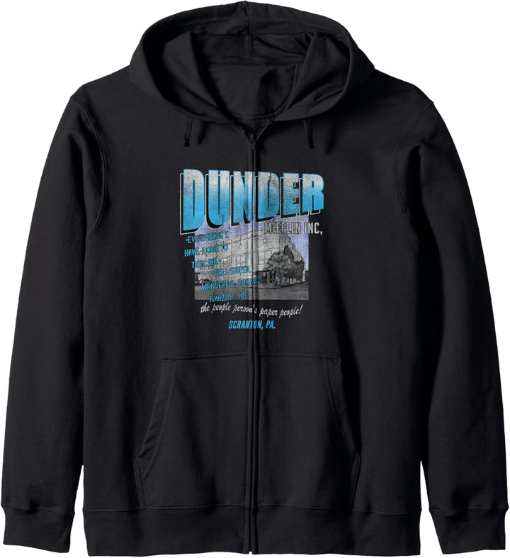 The Office Multi-Schriftart Dunder Mifflin Anzeige Kapuzenjacke