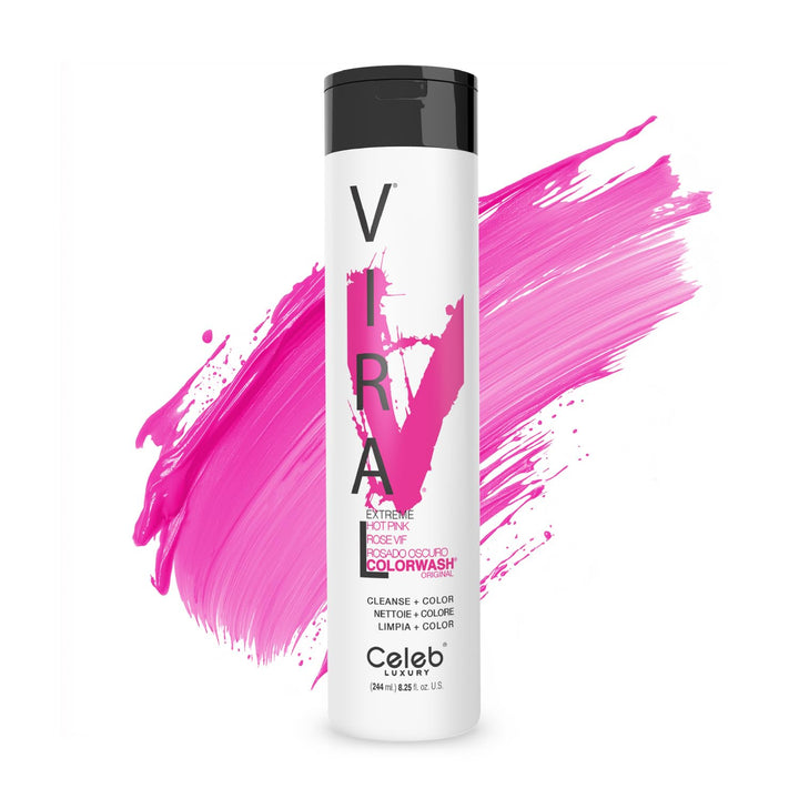 Celeb Luxury Viral Semi Permanent Colorwash Shampoo - Extreme Hot Pink 245ml