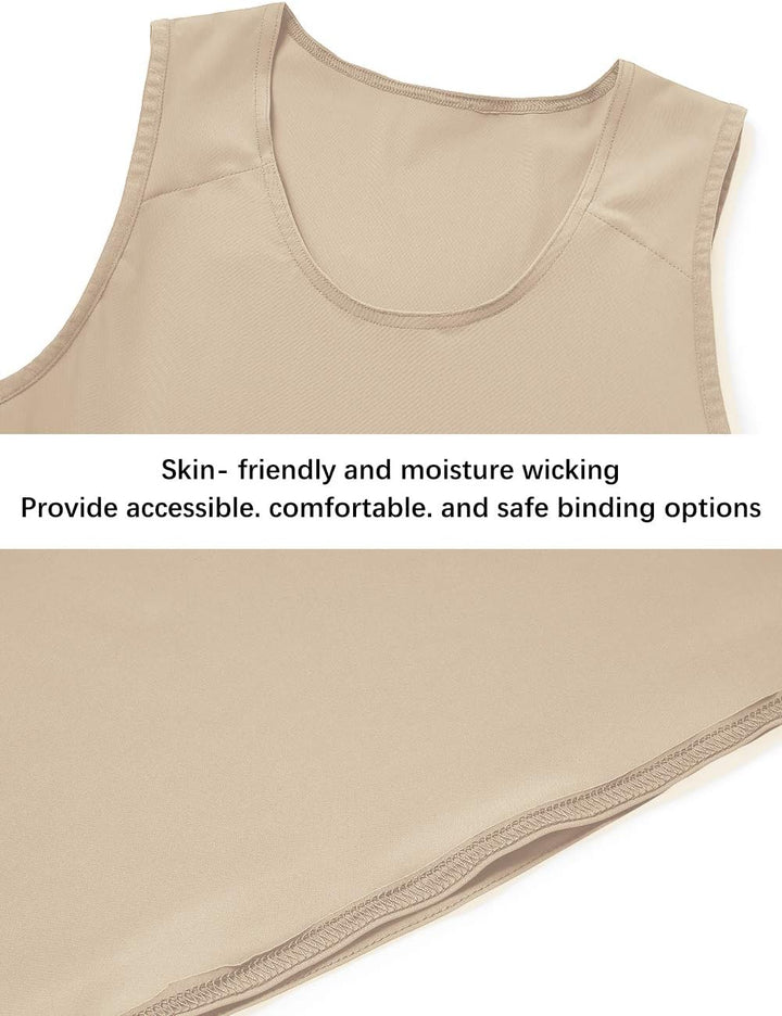 Idtswch Brustbinder für Transgender Brustbinder Half Ftm Binder Brust Kompressions-BH S Nude 165, S