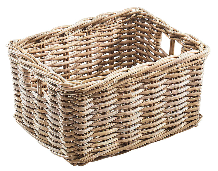 Kobolo Rattankorb Regalkorb eckig Rattan Kubu grau klein