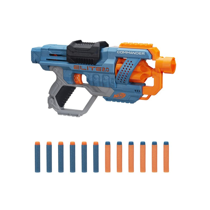 Nerf Elite 2.0 Commander RD-6 Dart-Blaster, 12 Nerf Elite Darts, 6-Dart Rotationstrommel, Blaster-Sp