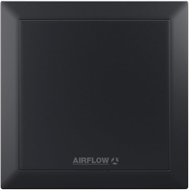 Airflow QT100T Schwarzer Badlüfter – 25 L/s, Einstellbarer Einschaltverzug & Nachlauf, QuietMark‑zer