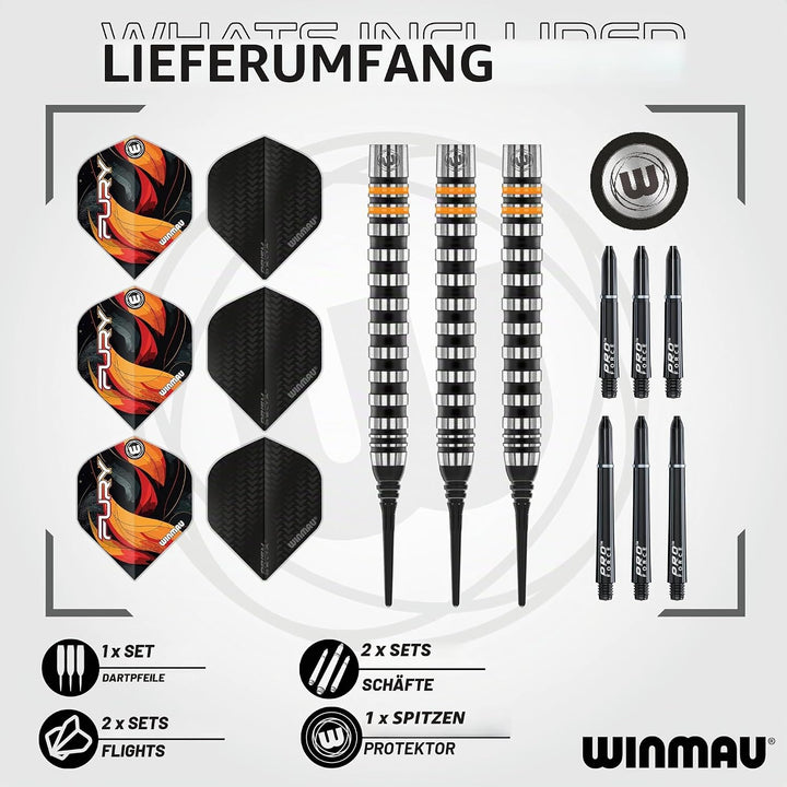 WINMAU Softdart Fury mit 90% Tungsten 20gr, 20gr