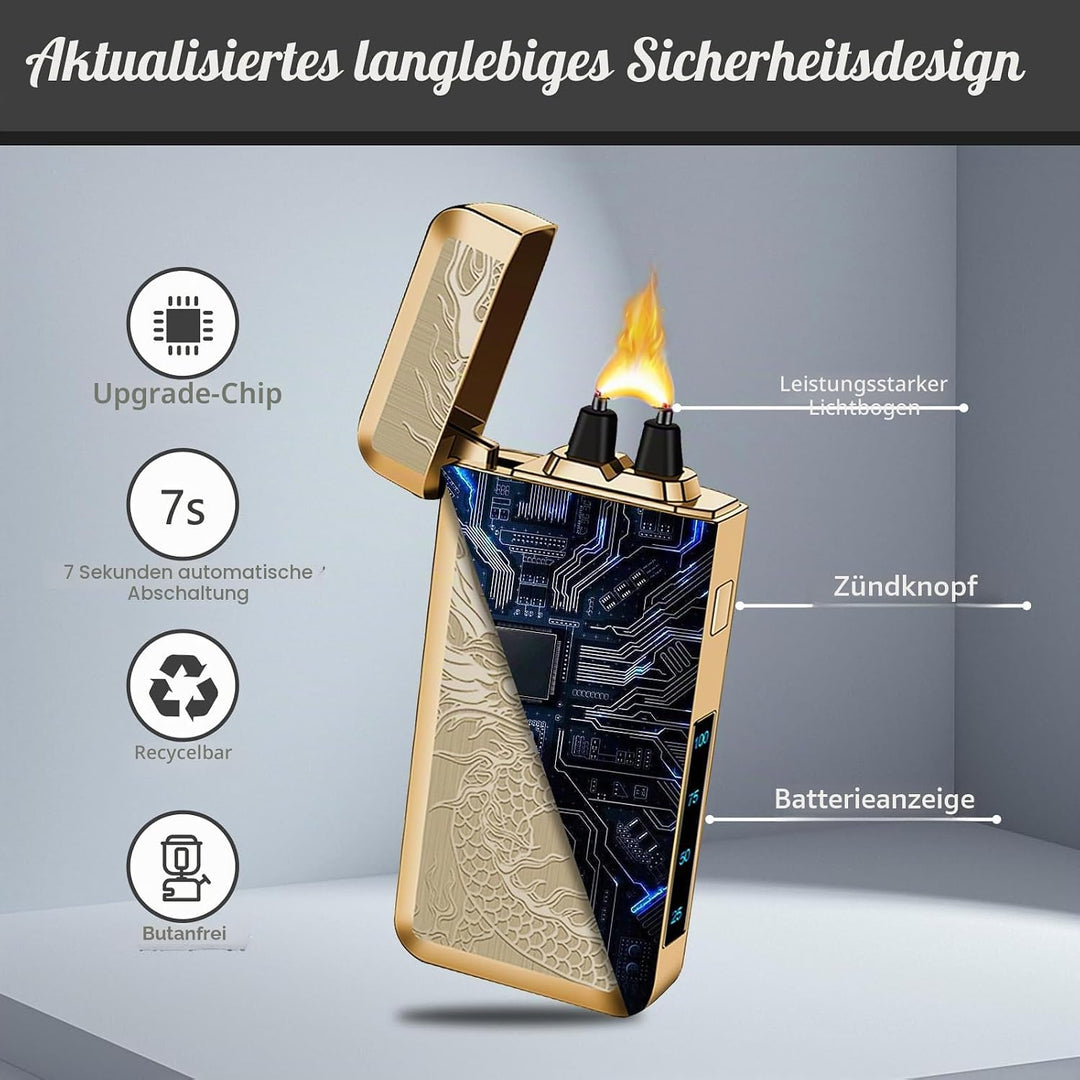 Elektrisches Feuerzeug Winddicht Cool Flame elektrisch Feuerzeug Arc Feuerzeug Kerzenfeuerzeug-mit L