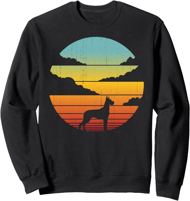 Great Dane Retro Vintage 60s 70s Men Women Gifts Dog Lover Sweatshirt