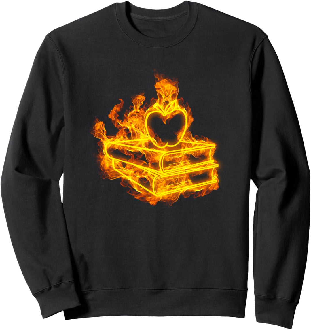 Feuer Klassenraum Buch Flammen Schule Lehrer Sweatshirt