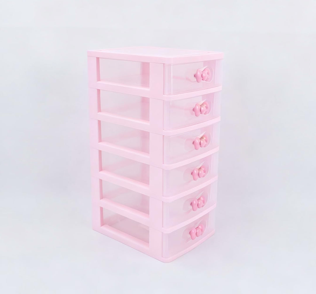 Niedliche rosa Farbe Aufbewahrungsbox Desktop Organizer Badezimmer Schlafzimmer Schmuck Aufbewahrung