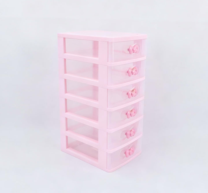 Niedliche rosa Farbe Aufbewahrungsbox Desktop Organizer Badezimmer Schlafzimmer Schmuck Aufbewahrung