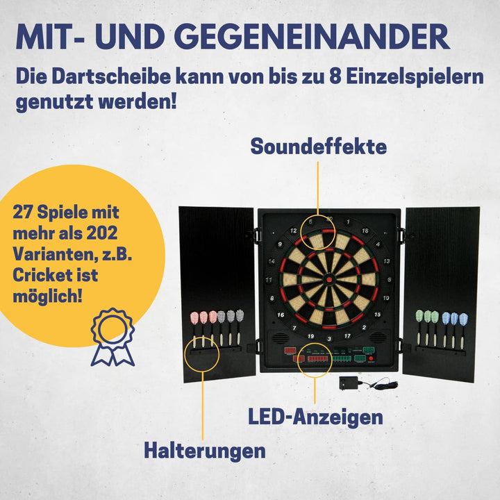 Best Sporting Dartscheibe elektronisch Glasgow I elektronische Dartscheibe mit LED-Anzeigen I E-Dart