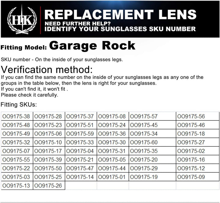 HKUCO Mens Replacement Lenses For Oakley Garage Rock Sunglasses Titanium/Transition/Photochromic, Ti