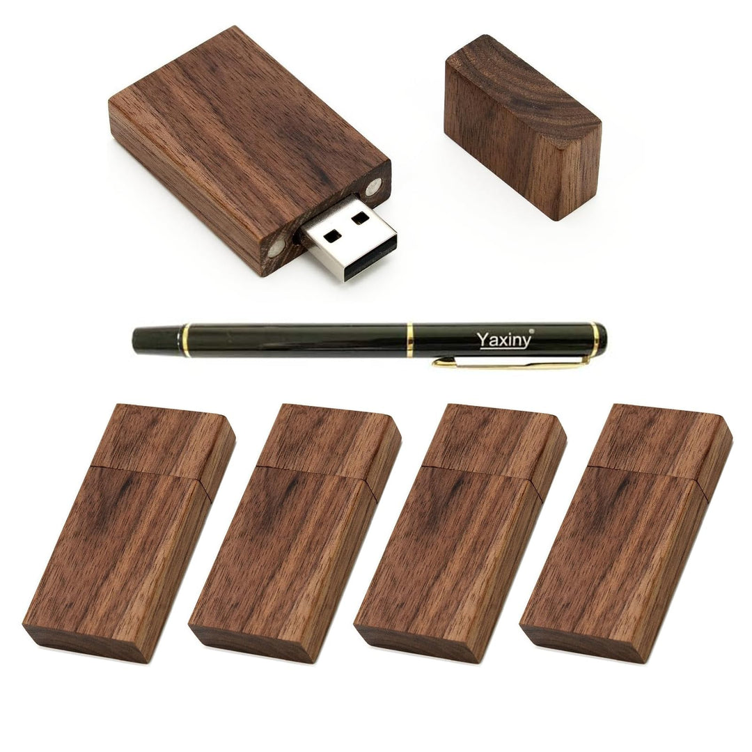 5 Pack Rechteck Walnuss Holz 2.0 USB Flash Drive 32GB USB Disk Memory Stick mit Holz 2.0/32GB Walnut
