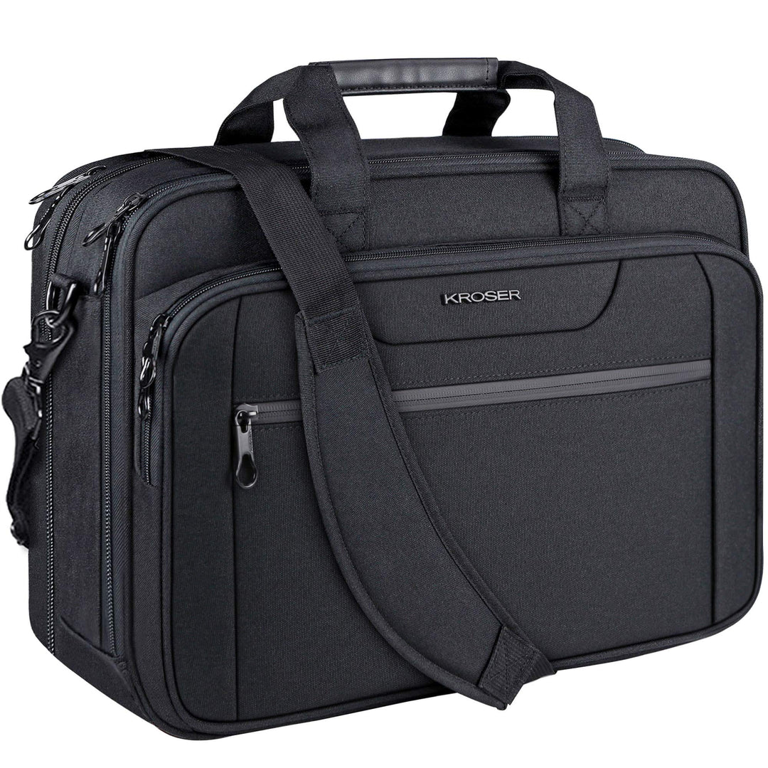 KROSER 18" Laptop Tasche Erweiterbare Laptop-Aktentasche Passt bis zu 17,3 Zoll Laptop Wasserdichte