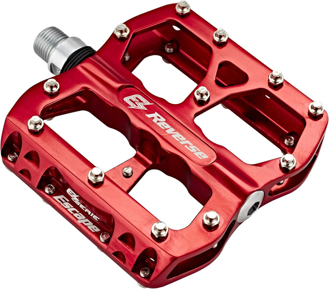 REVERSE E-Mountainbike-Pedal E-Escape - verstärkter Pedalkörper - Flatpedal - E-Bike rot, rot