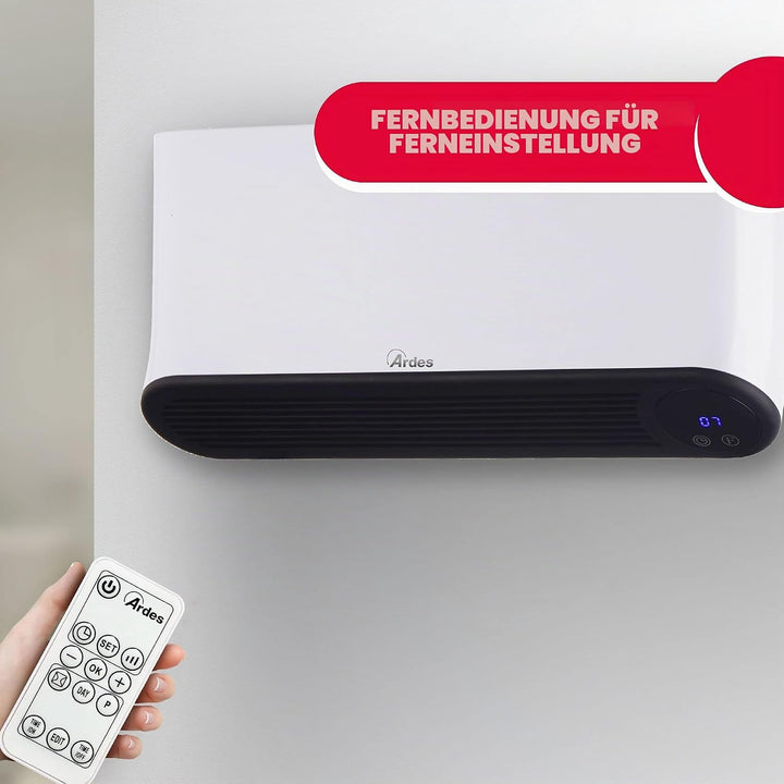 ARDES - AR4W05P PARETO FLEX Keramik-Heizlüfter zur Wandmontage 2000W Waterproof, programmierb. Badez