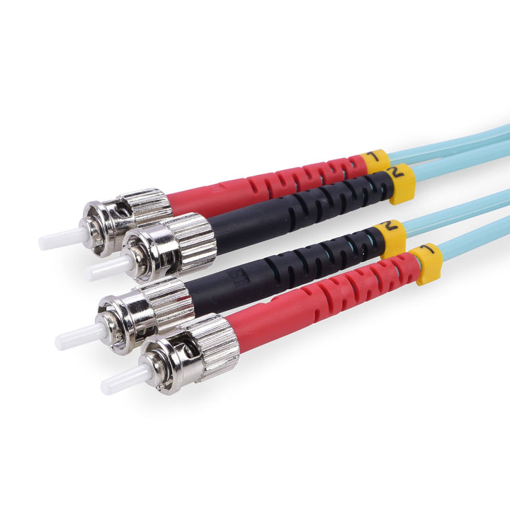 TPFNet Premium 50m LWL Glasfaser Fiber Patchkabel Multimode Kabel ST/ST OM3 Duplex 50/125µm 10 Gigab