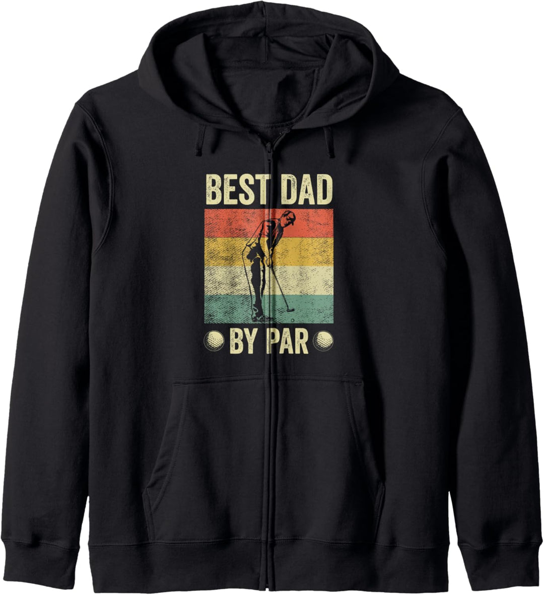 Retro Golf Best Dad By Par Vintage Golfing Daddy Golfer Kapuzenjacke