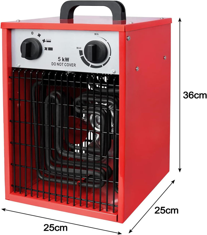 Heizlüfter Elektroheizung 5KW Elektroheizgebläse mit Integriertem Thermostat und Überlastschutz 400V
