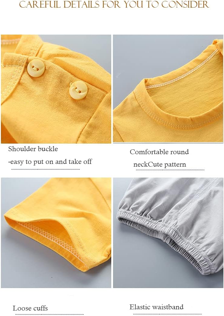 Baby Mädchen 3er Set Kurzarm Shorts T-Shirts Halbarm,6er Pack （Mit/Ohne Schulterschnalle） 2-3 Jahre