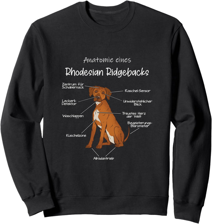 Anatomie eines Rhodesian Ridgebacks | Hund Hunde Dog Sweatshirt