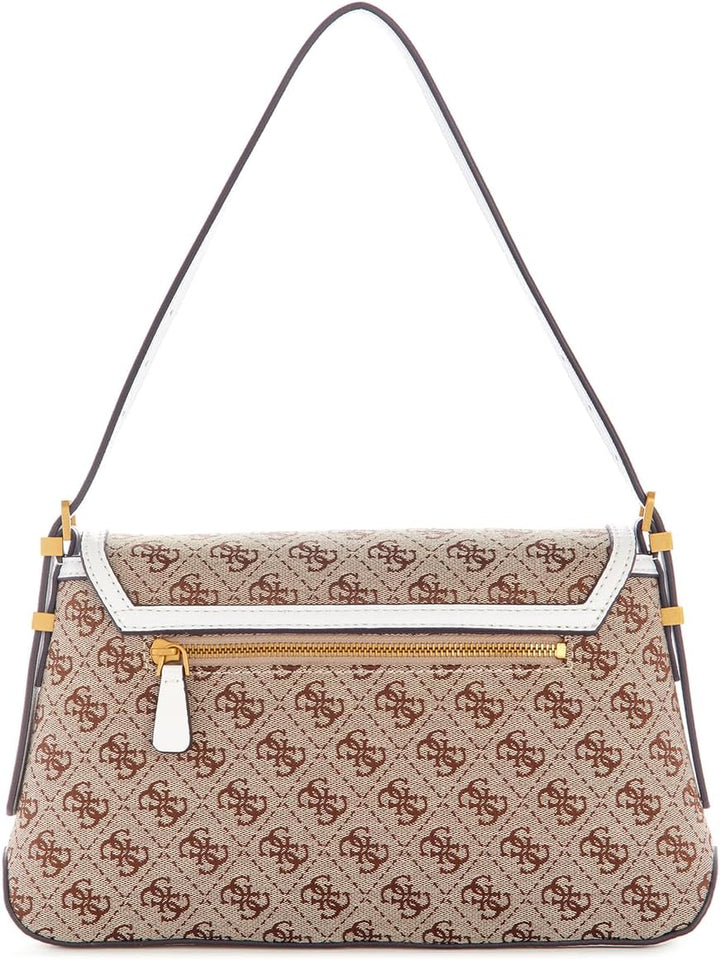 Guess Desideria Flap Schultertasche Einheitsgrösse Beigefarbenes Logo, Einheitsgrösse Beigefarbenes