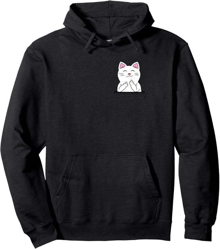 Katze Mittelfinger Stinkefinger Lustige Tasche Pullover Hoodie
