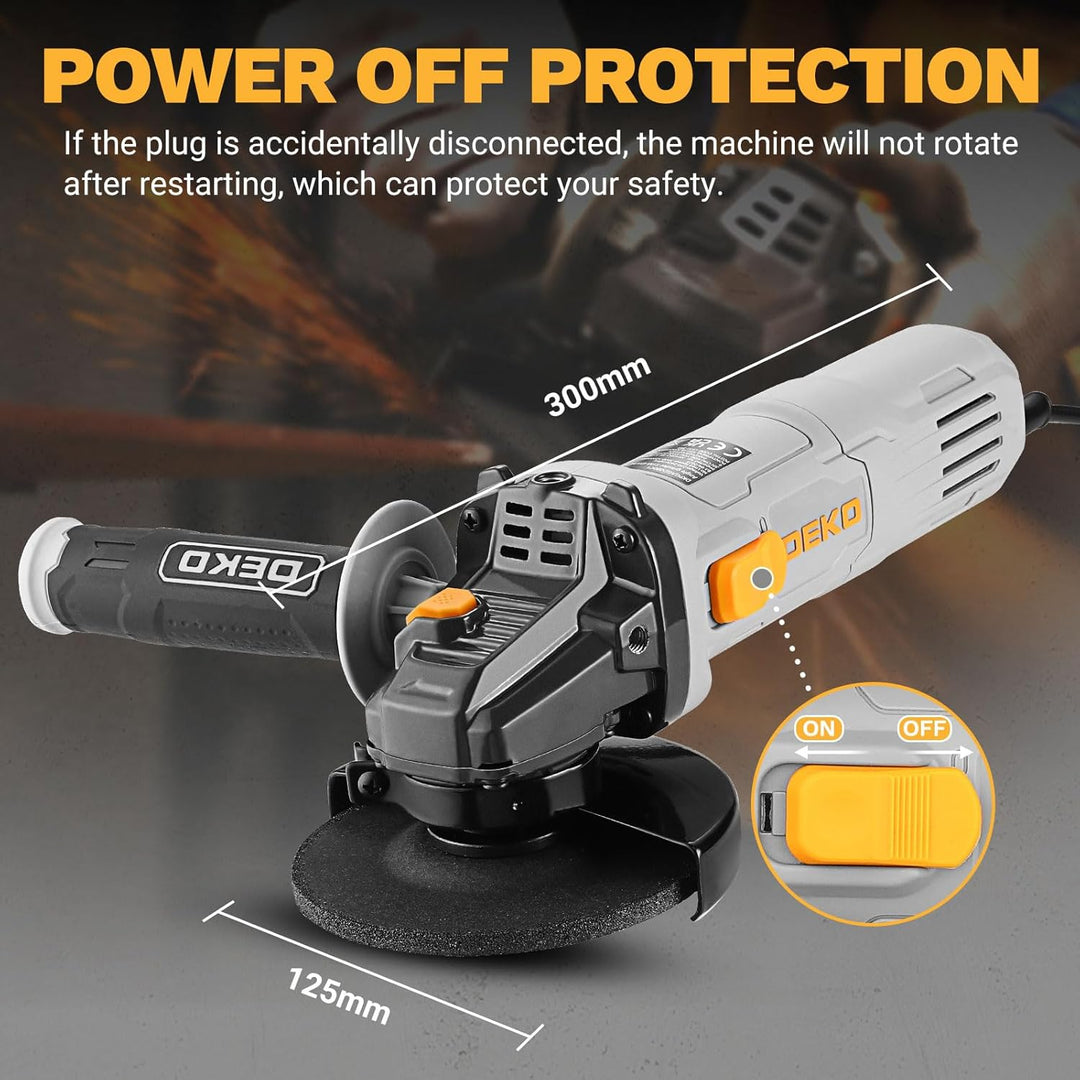 Winkelschleifer 125 mit Drehzahlregelung: DEKOPRO 125mm 800W Corded Electric Trennschleifer für Schn