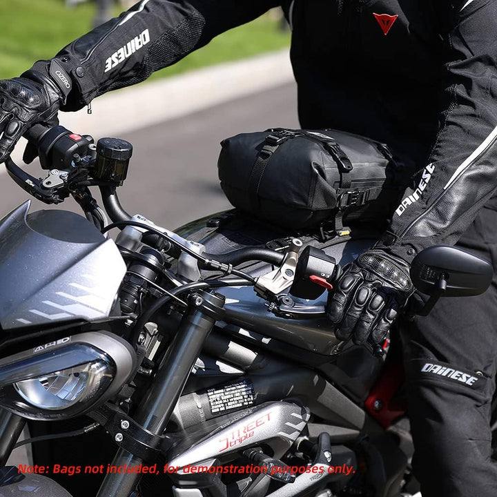 Rhinowalk Motorrad-Tankrucksack/Stossstangentasche, universelle Satteltaschen-Montagebasis Schwarz L