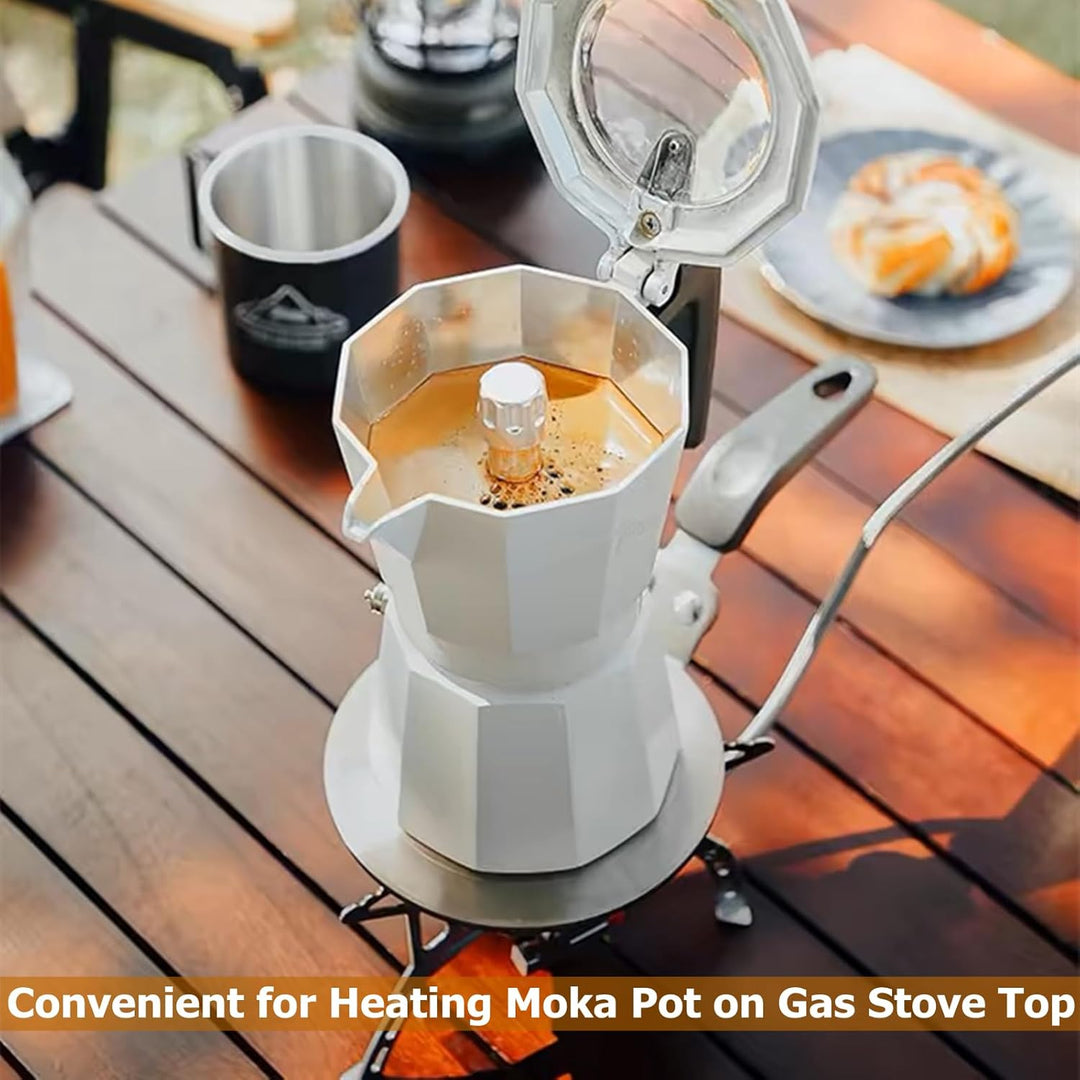Induktion Adapterplatte für Moka, Edelstahl Gasherd-Diffusorplatte 13cm, Induktionskochteller Adapte