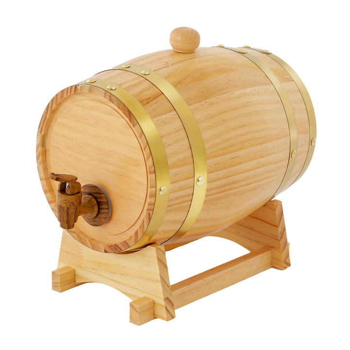 Holzfass Klein Eichenfass 3L Whiskyfass aus Holz Eichenweinfass Whiskyfass mit Bock & Zapfhahn für W