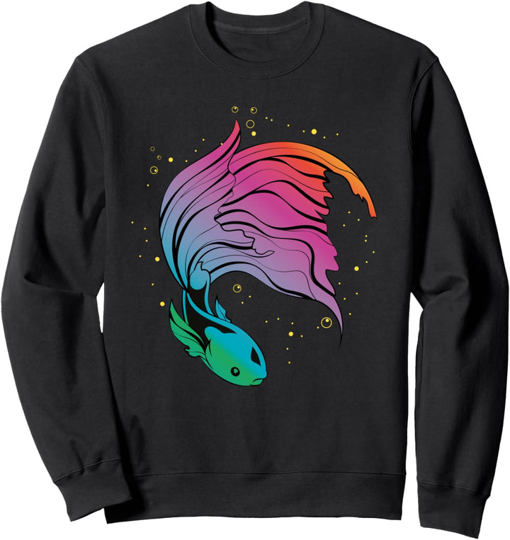Aquarium-Besitzer, siamesischer Kampffisch, bunt, Betta-Fisch Sweatshirt