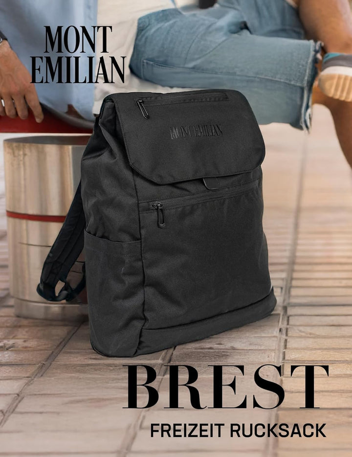 MONT EMILIAN Rucksack für Damen und Herren, als Rolltop oder mit Klappdeckel. Daypack für Freizeit,