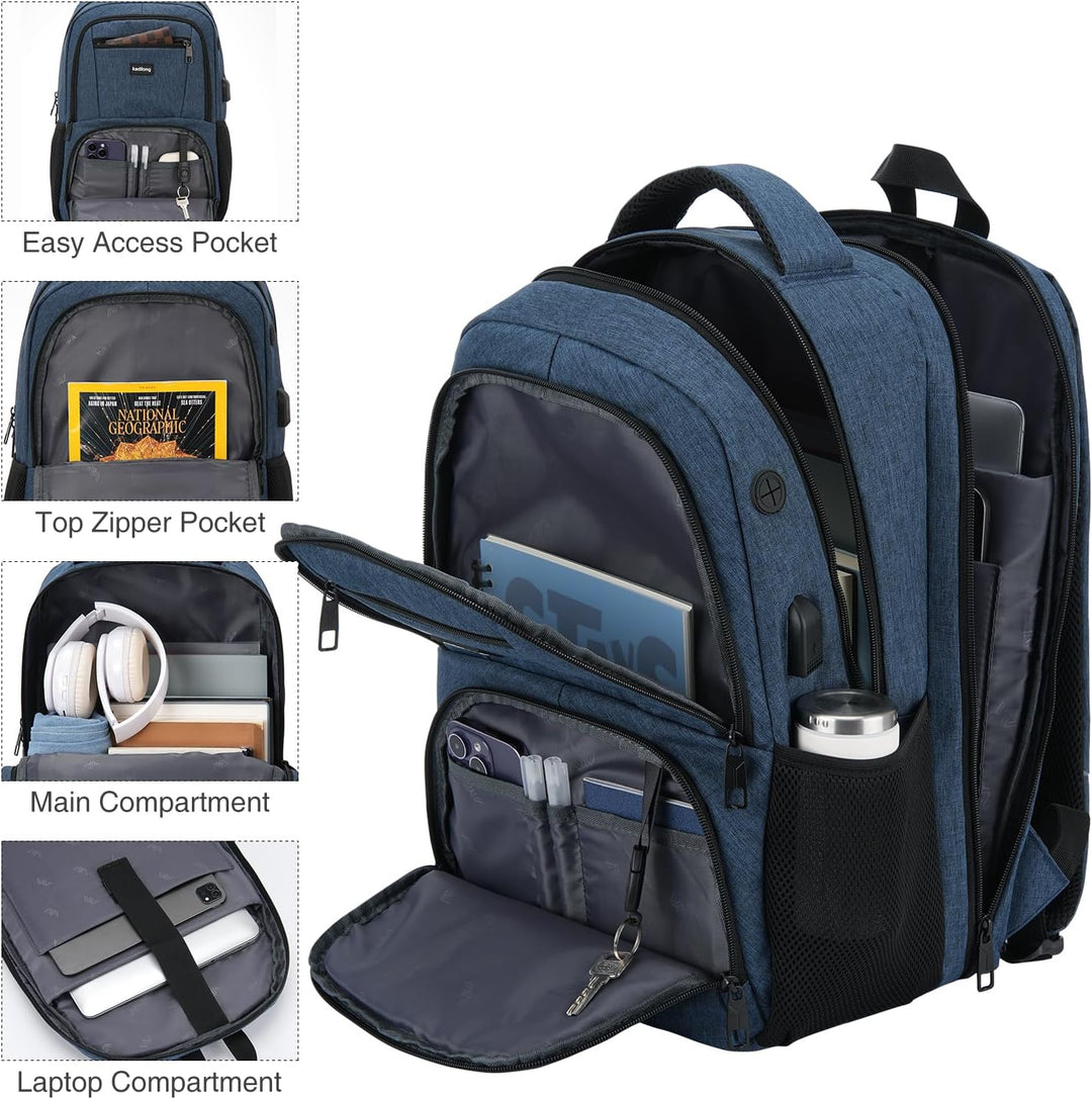 Rucksack Herren Gross Laptop Rucksack 17,3 Zoll,Schulrucksack Jungen Teenager Laptoptasche mit USB L
