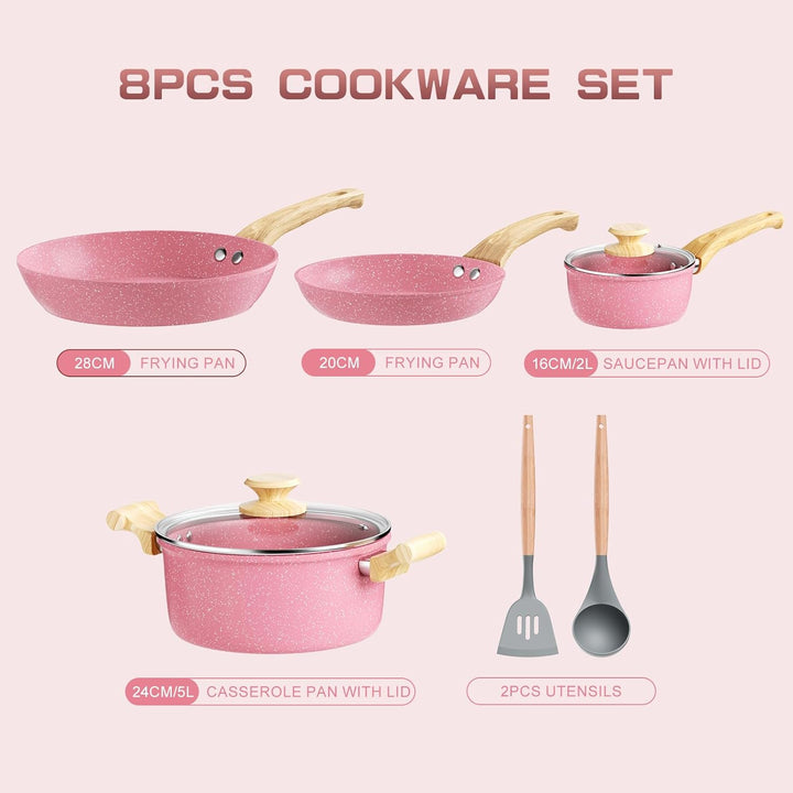 Innerwell Antihaft Topfset 4-teilig, Set mit 2 Keramik Antihaftbeschichtung Bratpfannen Induktion, 2