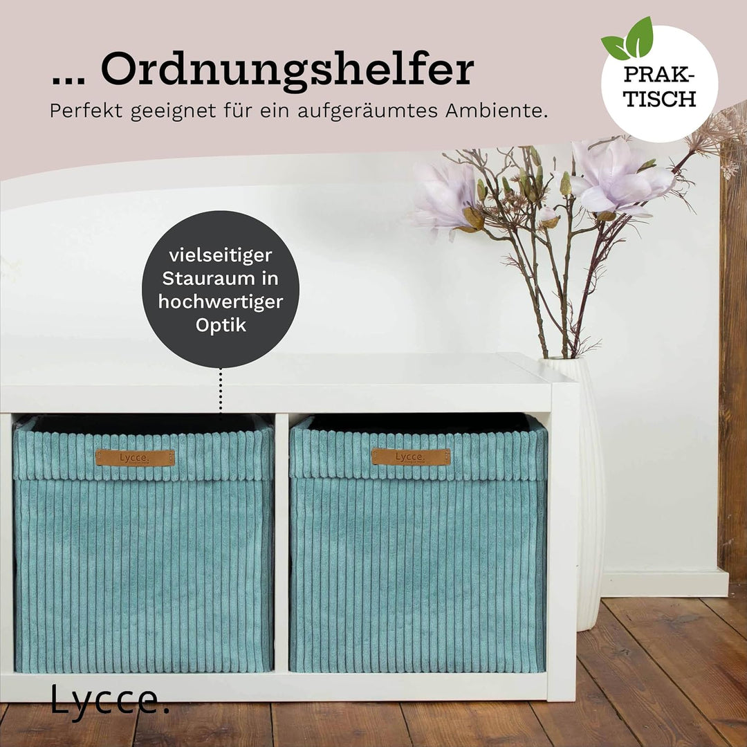 Kallax Boxen Cord 2er Set| Kallax Einsatz 33x33xH31cm | Aufbewahrungsbox mit waschbarem Cord-Bezug p