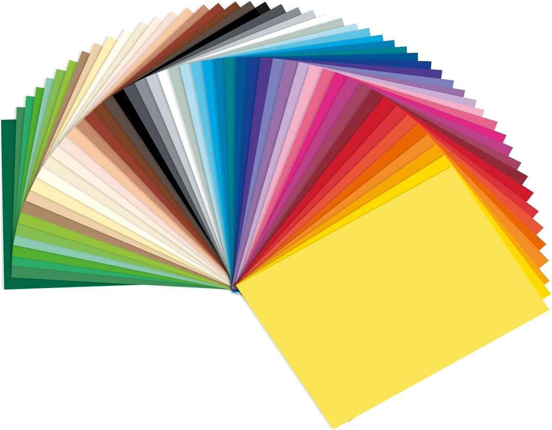 folia 6135/50 99 - Fotokarton Mix 35 x 50 cm, 300 g/qm, 50 Blatt sortiert in 50 Farben - ideale Grun