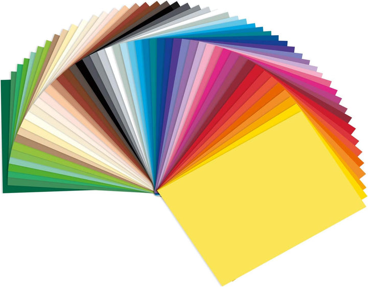 folia 6135/50 99 - Fotokarton Mix 35 x 50 cm, 300 g/qm, 50 Blatt sortiert in 50 Farben - ideale Grun